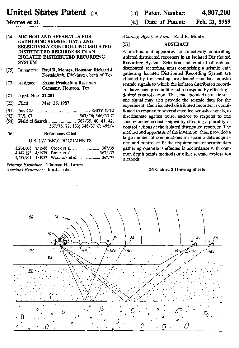 Method and Apparatus for Gathering Seismic Data and Selectively Controling Isolated Distributed Recorders in an Isolated Distributed Recording System 4,807,200