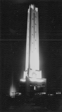 Giant Thermometer at Night