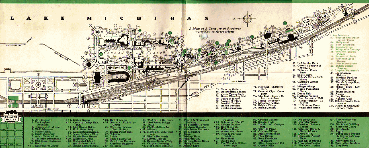 1933 Fair map on the reverse side of the cover